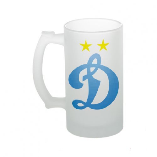 Стеклянная кружка для пива с логотипом Динамо Москва